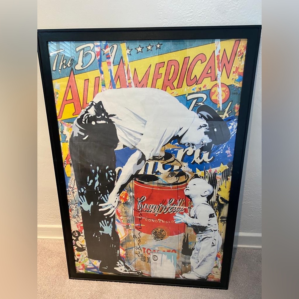Mr. Brainwash “Not Guilty” Posted with Frame Included